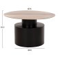 Preview: COUCHTISCH CUTTY METALL IN SCHWARZ UND ANTIKMESSING Φ76x45,5Hcm