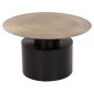 Preview: COUCHTISCH CUTTY METALL IN SCHWARZ UND ANTIKMESSING Φ76x45,5Hcm