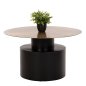 Preview: COUCHTISCH CUTTY METALL IN SCHWARZ UND ANTIKMESSING Φ76x45,5Hcm
