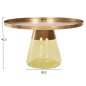 Preview: COUCHTISCH SCAL, GRÜNES GLAS, METALLPLATTE IN GOLD, Φ76x43,5Hcm