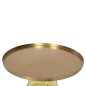 Preview: COUCHTISCH SCAL, GRÜNES GLAS, METALLPLATTE IN GOLD, Φ76x43,5Hcm