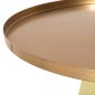 Preview: COUCHTISCH SCAL, GRÜNES GLAS, METALLPLATTE IN GOLD, Φ76x43,5Hcm