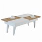 Preview: Couchtisch aus Melamin im Farbton Weiß und Nussbaum 90x44x30 cm.