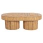 Preview: COUCHTISCH MIT OVALE PLATTE RATTAN IN NATURFARBE, 110 x 59 x 39 cm