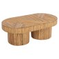 Preview: COUCHTISCH MIT OVALE PLATTE RATTAN IN NATURFARBE, 110 x 59 x 39 cm