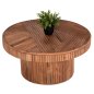 Preview: COUCHTISCH RUND MASSIVES AKAZIENHOLZ IN NATÜRLICHER FARBE Φ80x38Hcm