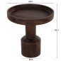 Preview: COUCHTISCH RUND MASSIVES MANGOHOLZ IN DUNKELBRAUN Φ45x47Hcm