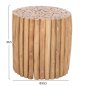 Preview: COUCHTISCH RUND TEAKZWEIGE – NATURAL Φ39x40,5Hcm