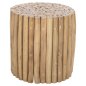Preview: COUCHTISCH RUND TEAKZWEIGE – NATURAL Φ39x40,5Hcm