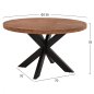 Preview: Tisch aus massivem Mangoholz Φ 130x78 cm | Baumstamm Möbel