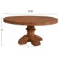 Preview: ESSTISCH RUND PROVENCE RECYCELTES TEAKHOLZ MIT GESCHNITZTEN BEIN-8cm.TISCHPLATTE Φ180x76Hcm
