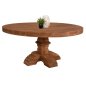 Preview: ESSTISCH RUND PROVENCE RECYCELTES TEAKHOLZ MIT GESCHNITZTEN BEIN-8cm.TISCHPLATTE Φ180x76Hcm