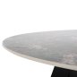 Preview: RUNDER ESSTISCH TISCHPLATTE AUS GRAUEM MARMOR UND KERAMIK, SCHWARZE METALLBEINE, Φ135 x 74 Hcm
