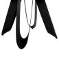 Preview: RUNDER ESSTISCH TISCHPLATTE AUS GRAUEM MARMOR UND KERAMIK, SCHWARZE METALLBEINE, Φ135 x 74 Hcm