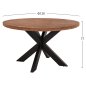 Preview: RUNDER ESSTISCH MASSIVE AKAZIENHOLZPLATTE 4 cm. Φ120Χ77Hcm