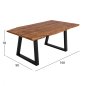 Preview: Tisch Montana  aus massivem Akazienholz 160x90x78Y cm | Baumstamm Möbel