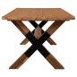 Preview: ESSTISCH FUSSBEINE AUS MASSIVEM RECYCELTEM TEAKHOLZ MIT METALL, 250 x 100 x 78 Hcm