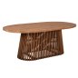 Preview: ESSTISCH REMIK TEAKHOLZ IN NATUR 100x200x75,5Hcm. TISCHPLATTE 4cm