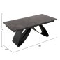 Preview: ESSTISCH TEGATT KERAMIKPLATTE AUSZIEHBAR-SCHWARZ 180-260x90x77Hcm