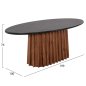 Preview: OVALE ESSTISCH DRAXX MASSIVE AKAZIE-SCHWARZ-MARMOR 200x100x76cm
