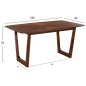 Preview: DINING TABLE RECTANGULAR MDF WITH WALNUT SUNBURST VENEER 180x90x76Hcm