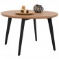 Preview: ESSTISCH RUNDE MDF-PLATTE EICHE HOLZFURNIER RUSTIKALER STIL Φ120x75 cm WW9306.01