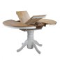 Preview: Country Style Holztisch Weiß 106(+40) x 78 cm