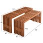 Preview: COUCHTISCHE 2-TEILIGES SET MASSIVES TEAKHOLZ IN NATURAL 110x30x46Hcm