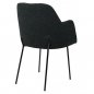 Preview: Sessel "Vere" aus schwarzem Boucle Polster und Beine aus schwarzem Metallgestell