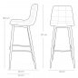 Preview: Barhocker "Lauren" aus Mikrofaser in Cognac und Metallbeinen