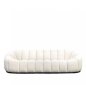 Preview: Sofa "Huxley" out of white Woven upholstery and metal gold frame