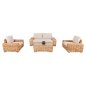 Preview: OUTDOOR-LOUNGE-SET 4-teilig MANGOHOLZ-SOFA-SITZER-2 SESSEL-COUCHTISCH
