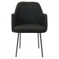 Preview: Sessel "Vere" aus schwarzem Boucle Polster und Beine aus schwarzem Metallgestell