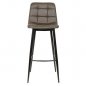 Preview: "Lauren" barchair in microfibre in anthracite gray color and metal legs