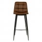Preview: Barhocker "Lauren" aus Mikrofaser in Cognac und Metallbeinen