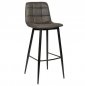 Preview: "Lauren" barchair in microfibre in anthracite gray color and metal legs