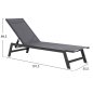 Preview: ALUMINUM SUNBED ANTHRACITE FRAME & TEXTILENE 191,5x55,5x89,5Hcm