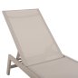 Preview: ALUMINIUM-SONNENLIEGE CHAMPAGNER RAHMEN & TEXTILIEN 196,5x64,5x92Hcm