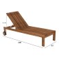 Preview: SUNBED LOUNGER LAGERTHA TEAK WOOD IN NATURAL COLOR 200x65x102cm