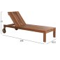 Preview: SONNENLIEGE LAGERTHA, TEAKHOLZ IN NATURFARBE, 200 x 65 x 102 Hcm