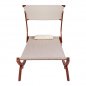 Preview: Sonnenliege "Colby" aus Holz in Walnuss-Beige mit Beschattung 105X221X162 cm