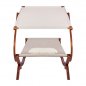 Preview: Sonnenliege "Colby" aus Holz in Walnuss-Beige mit Beschattung 105X221X162 cm