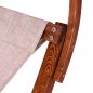Preview: Sonnenliege "Colby" aus Holz in Walnuss-Beige mit Beschattung 105X221X162 cm