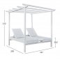 Preview: Sun lounger with sky made of white wood