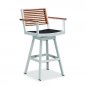 Preview: Outdoor Bar Set "York" 7-teilig aus weißem Aluminiumgestell und Teakholz