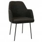Preview: Sessel "Vere" aus schwarzem Boucle Polster und Beine aus schwarzem Metallgestell