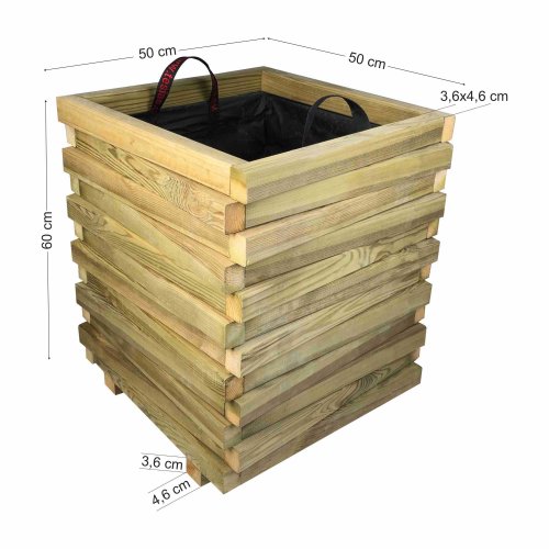 Square asymmetrical entrance pot - 50x50x60cm