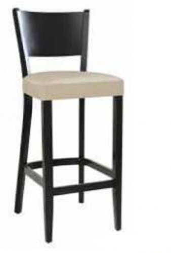 Barhocker aus buchenholz mit heller polsterung