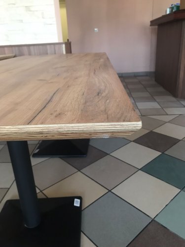 Zebrano Tischplatte aus Multiplex mit Oberflächen Beschichtung