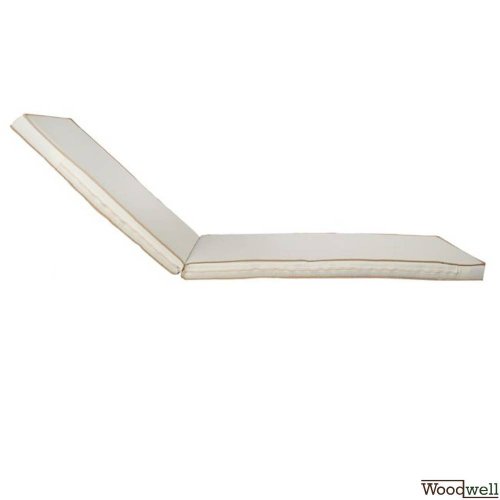 10 cm ecru cushion with zipper - brown rail on the circumference and water-repellent fabric